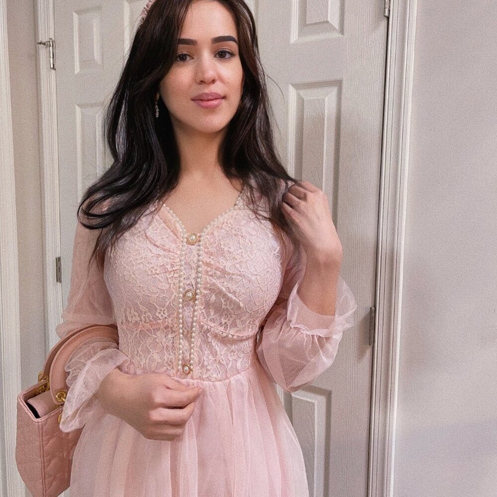 Pink Midi Princess Dress Tulle - Picture 4 of 7